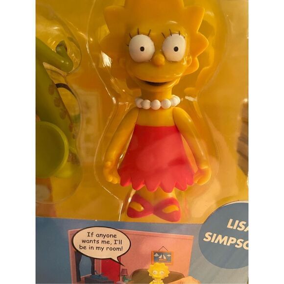 The Simpsons WOS World Of Springfield Lisa Simpson Figure Series 1 Playmates MOC - Picture 2 of 5